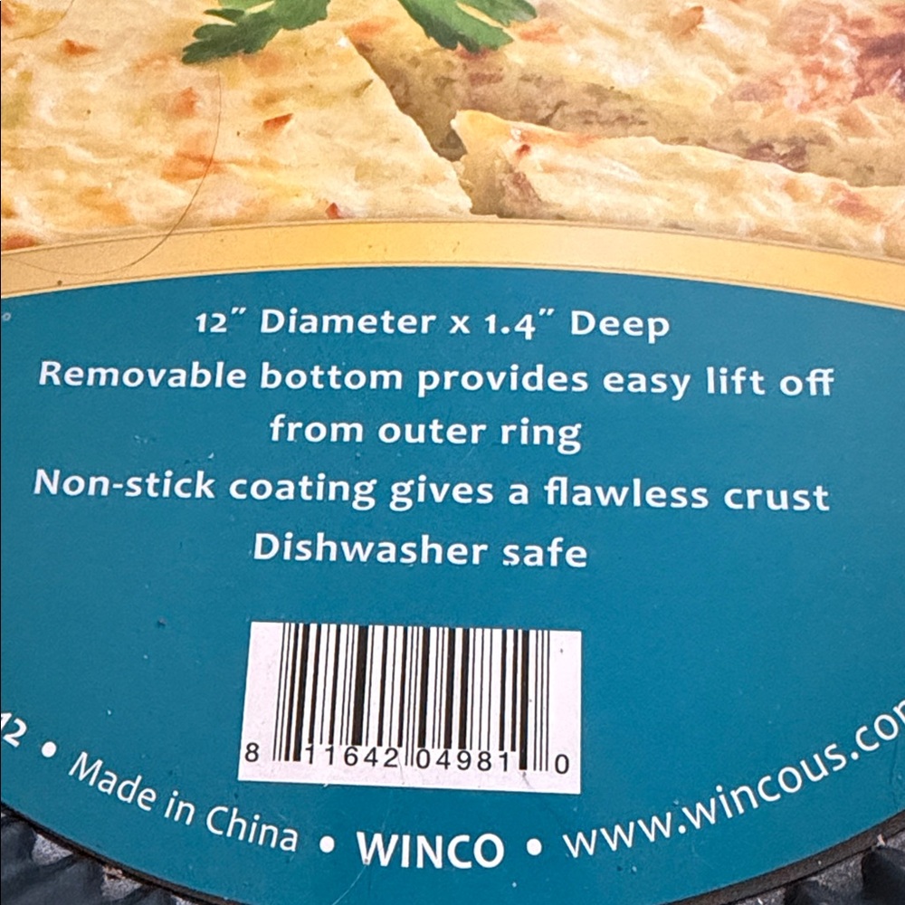 Set of 3 New Winco Quiche Pan with Removable Bottom - Picture 3 of 3